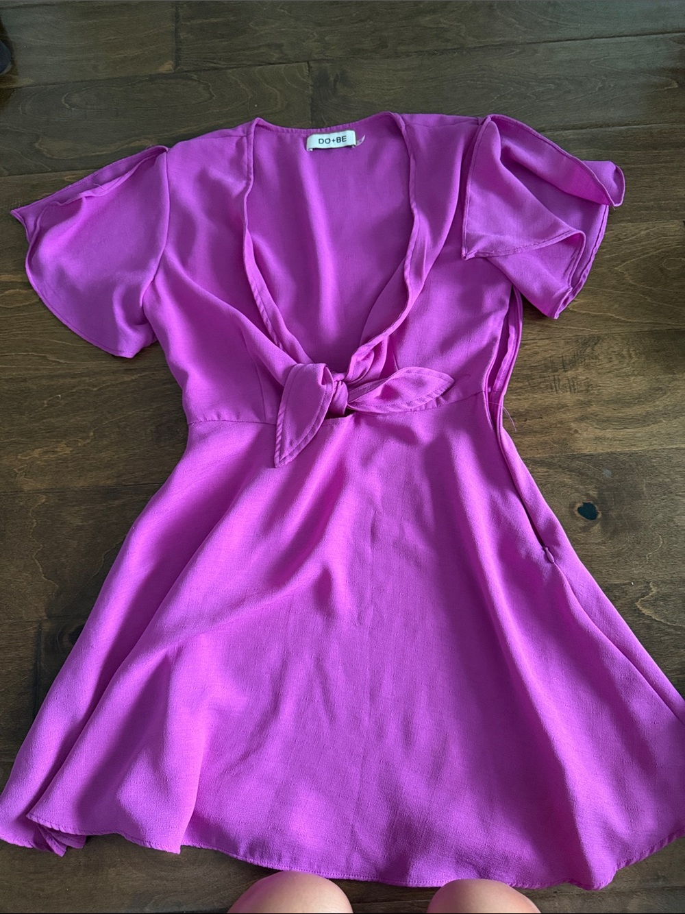 DO+BE Bright Fuchsia Tie-Front Mini Dress